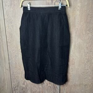 Vintage NWT Umberto Ginocchietti Women's Black Midi Skirt